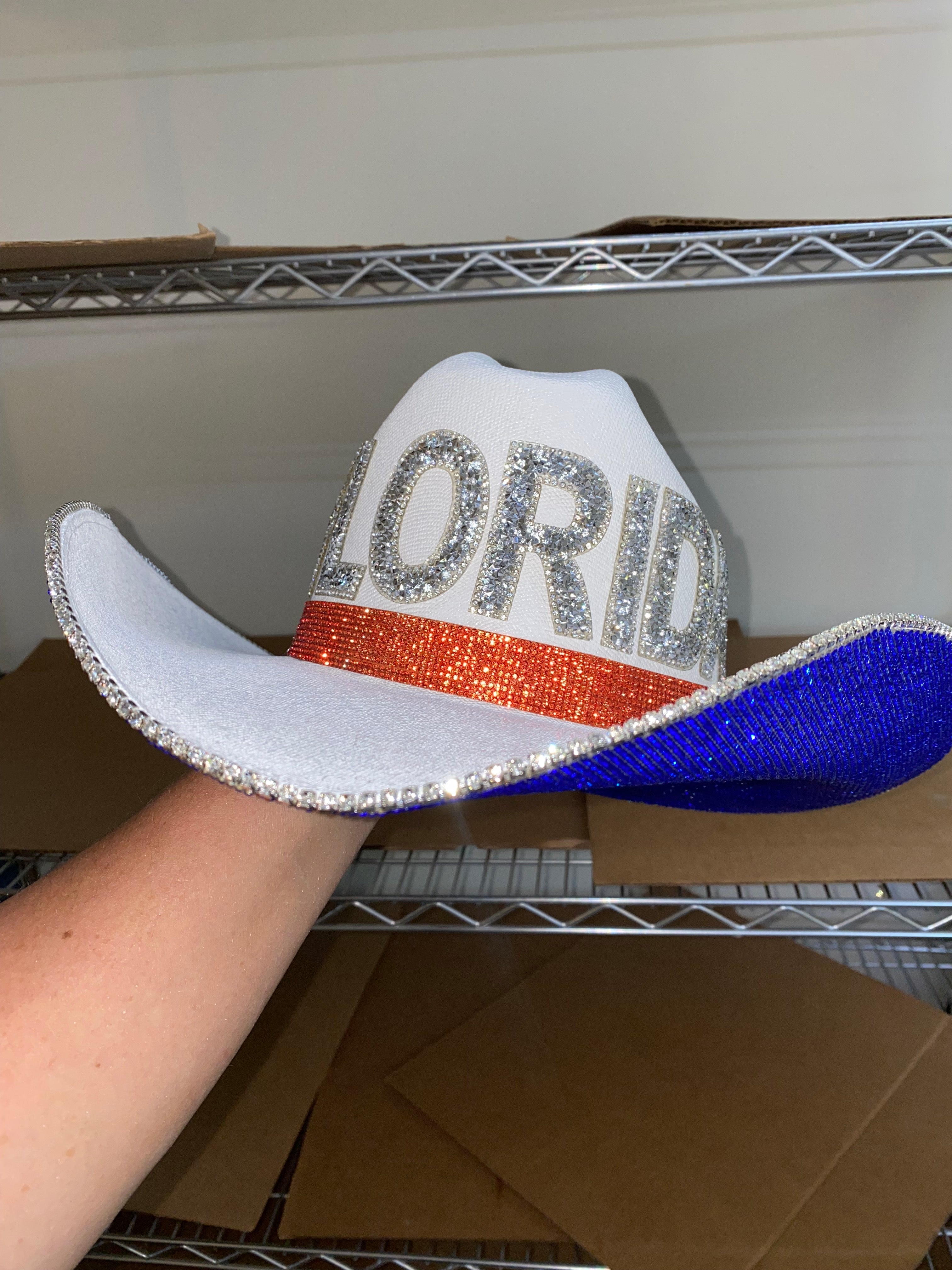 Rhinestone Cowgirl University of Florida Hat — detail close-up
