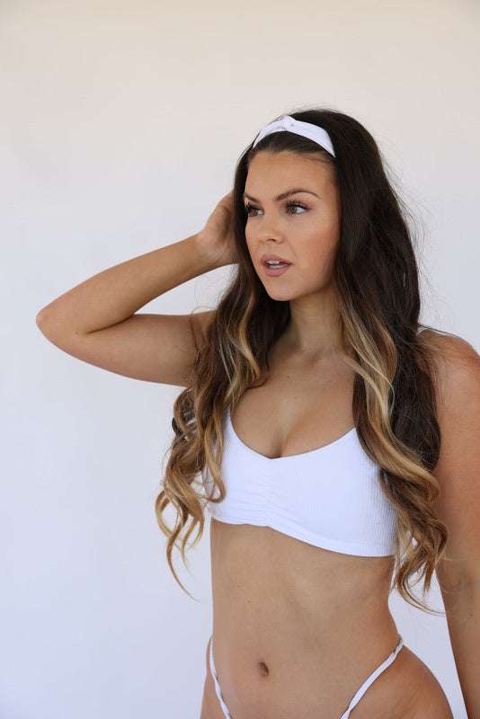 Beau Swim Serenity Headband - White — detail and construction