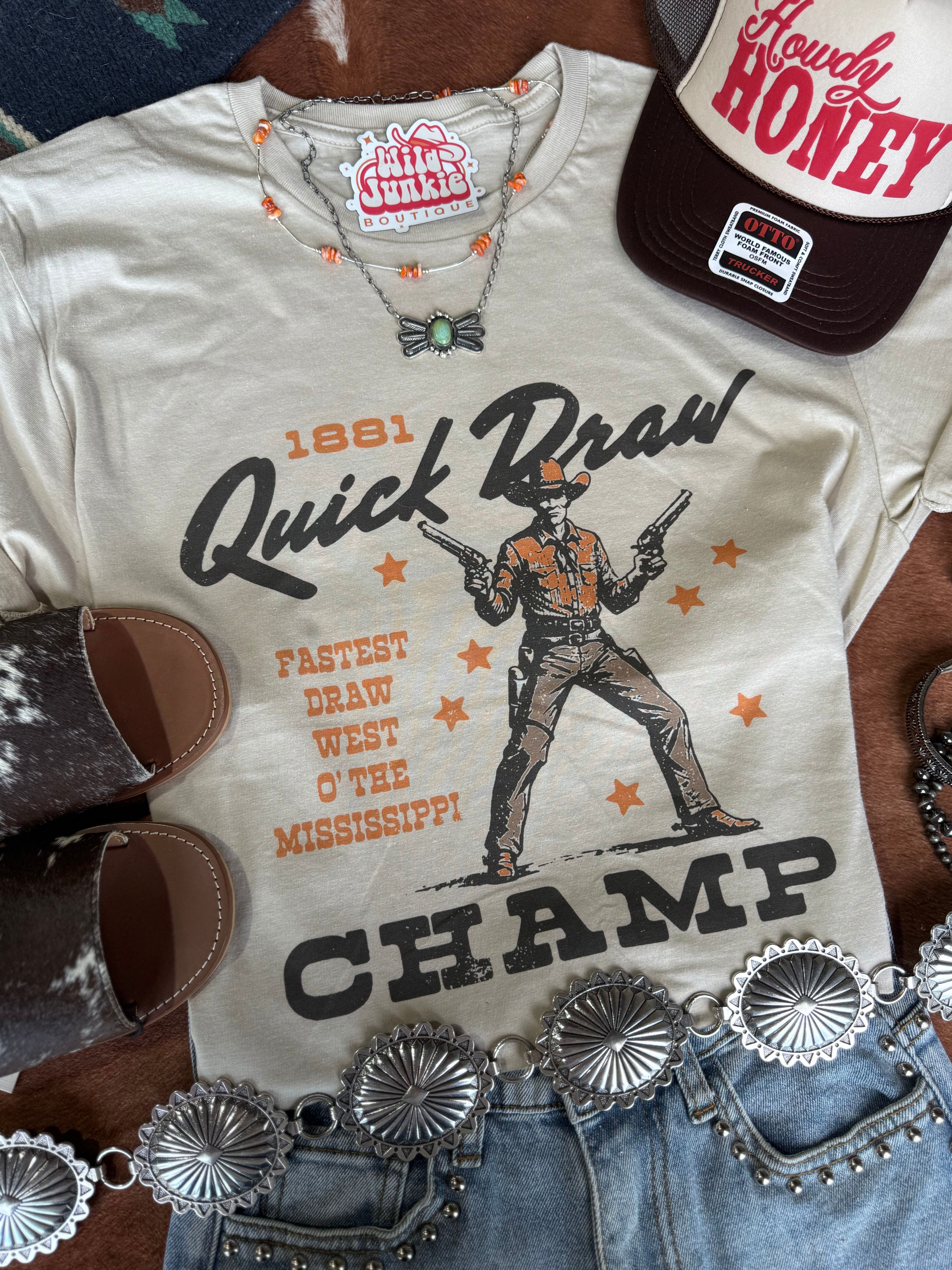 Wild Junkie Quick Draw Champ Graphic Tee — main product shot