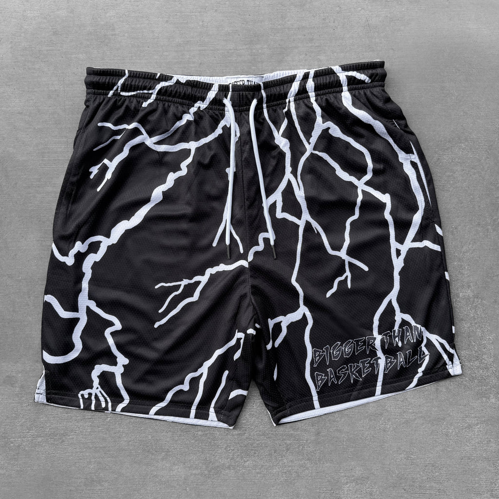 Bigger Than Basketball Lightning Strike - Shorts - Black — Black detail