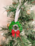 BodyCandy Wood Holiday Vampire Wreath Christmas Ornament — main product shot