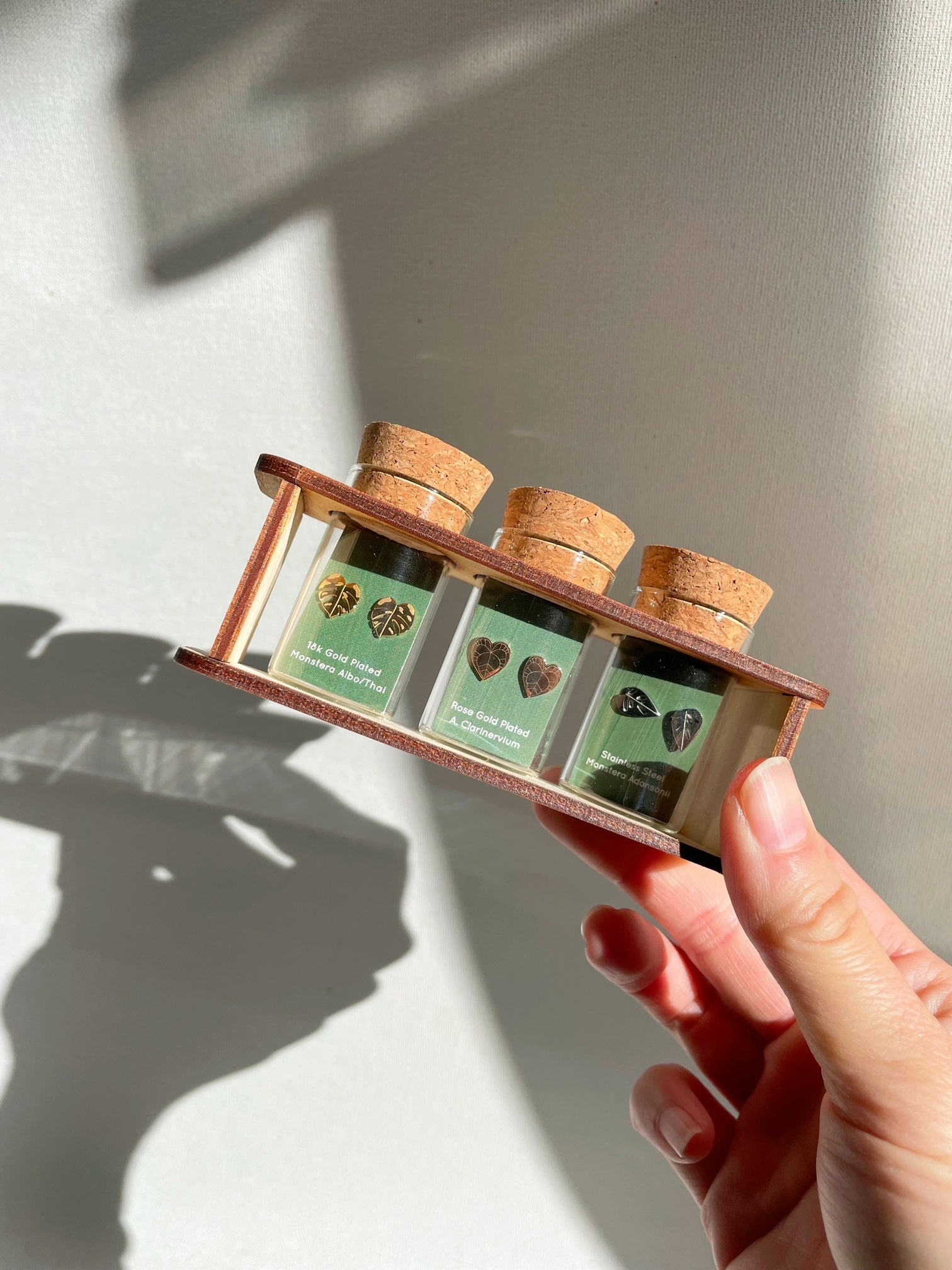 Custom Etched Propagation Stand + 3 Set Tiny Houseplant Earring Studs – Plant Dosage LLC, view 6
