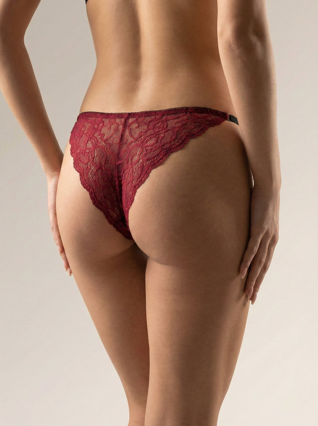 Forest Summer Rose Lace Adjustable Brazilian Panty — back view