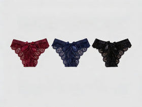 Forest Summer 3 Pack Lace Bow Cheeky Panty