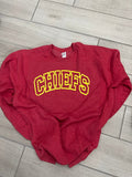 A Blessed Texas Mess Boutique Custom Puff Print Chiefs Sweatshirt, Embossed Chiefs Sweatshirt, Custom School… — main product shot