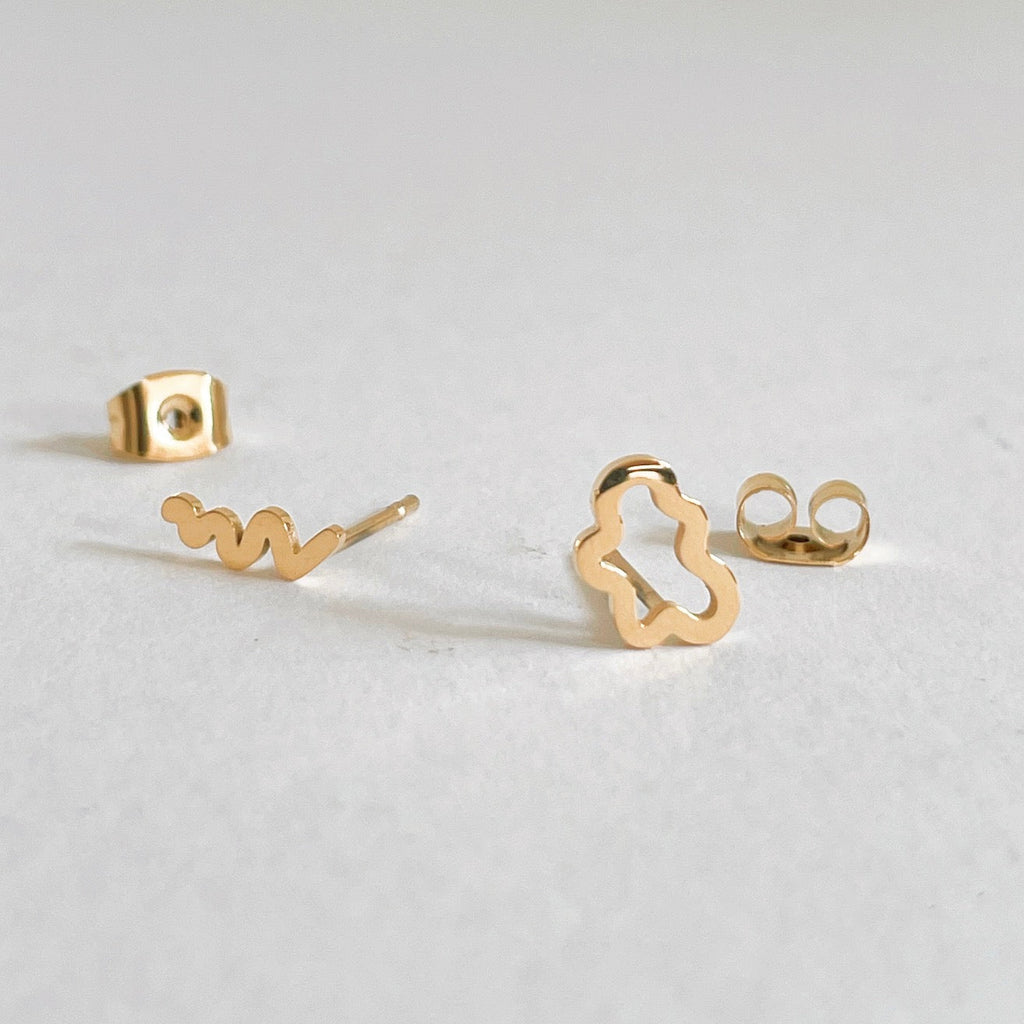 Squiggles & Blobs Metal Stud Earrings – Plant Dosage LLC, view 4