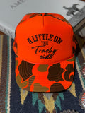 Wild Junkie A Little On The Trashy Side Orange Camo Trucker Hat — main product shot