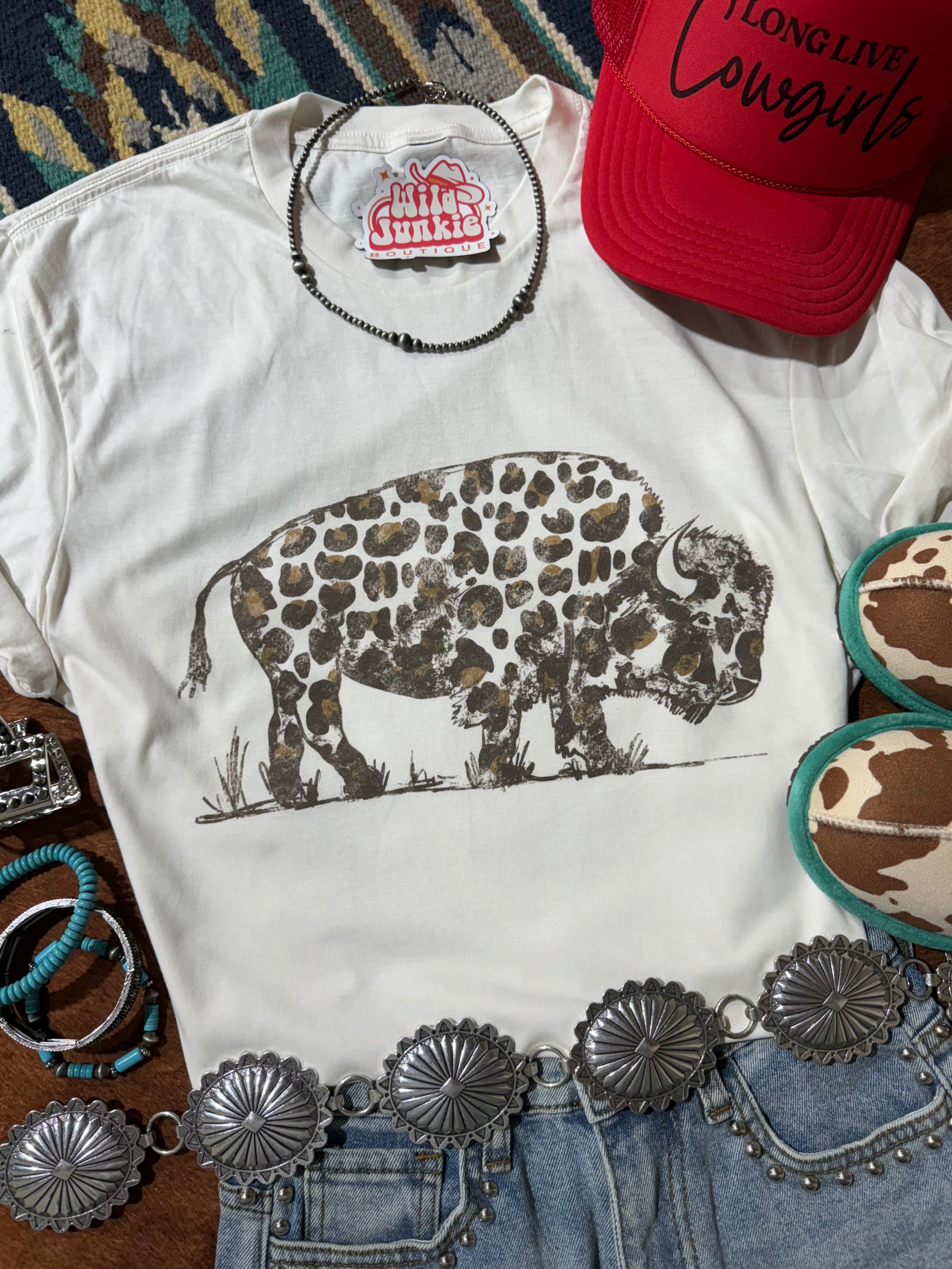 Wild Junkie Leopard Buffalo Graphic Tee — main product shot