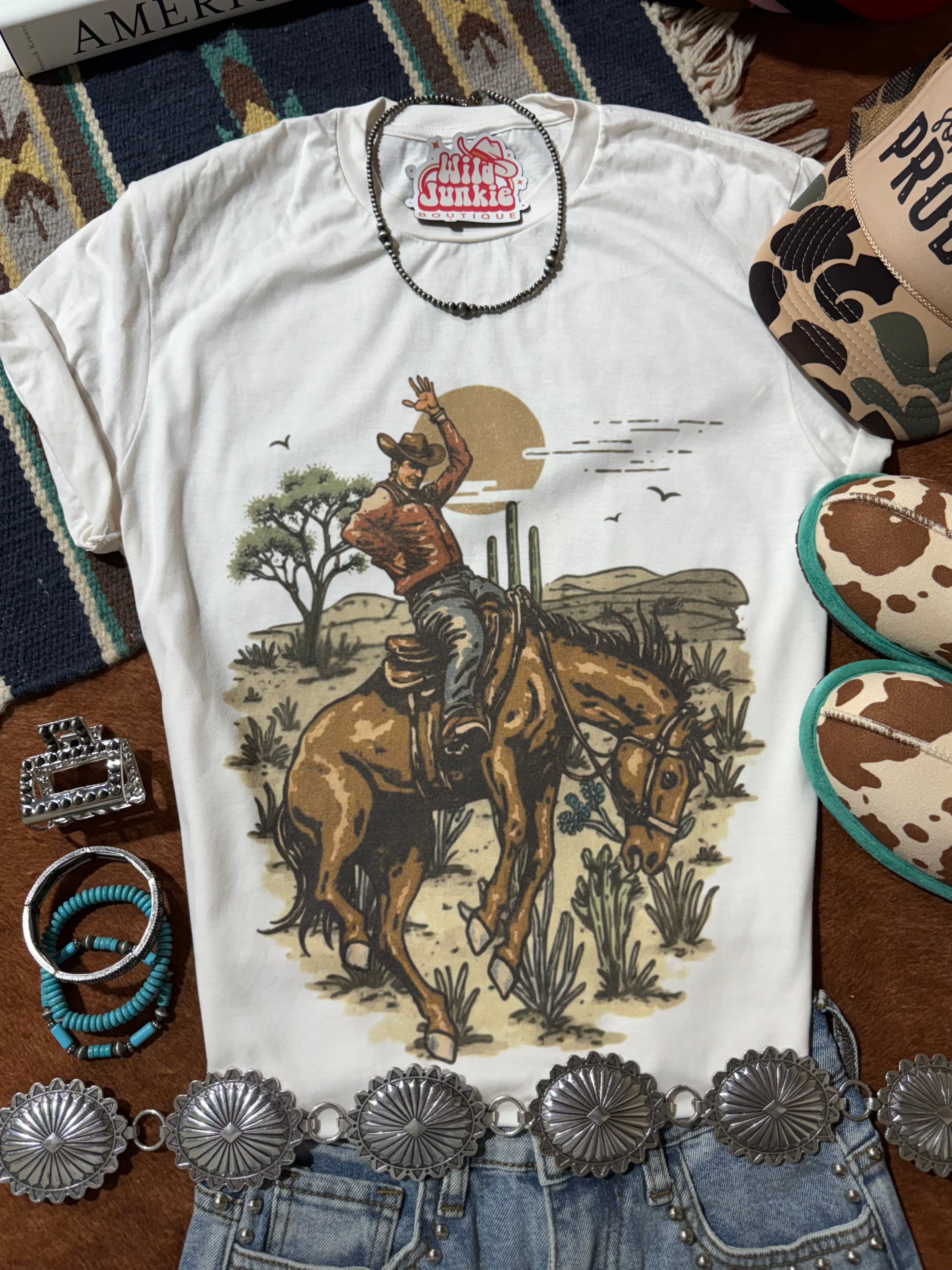 Wild Junkie Desert Spirit Graphic Tee — construction detail