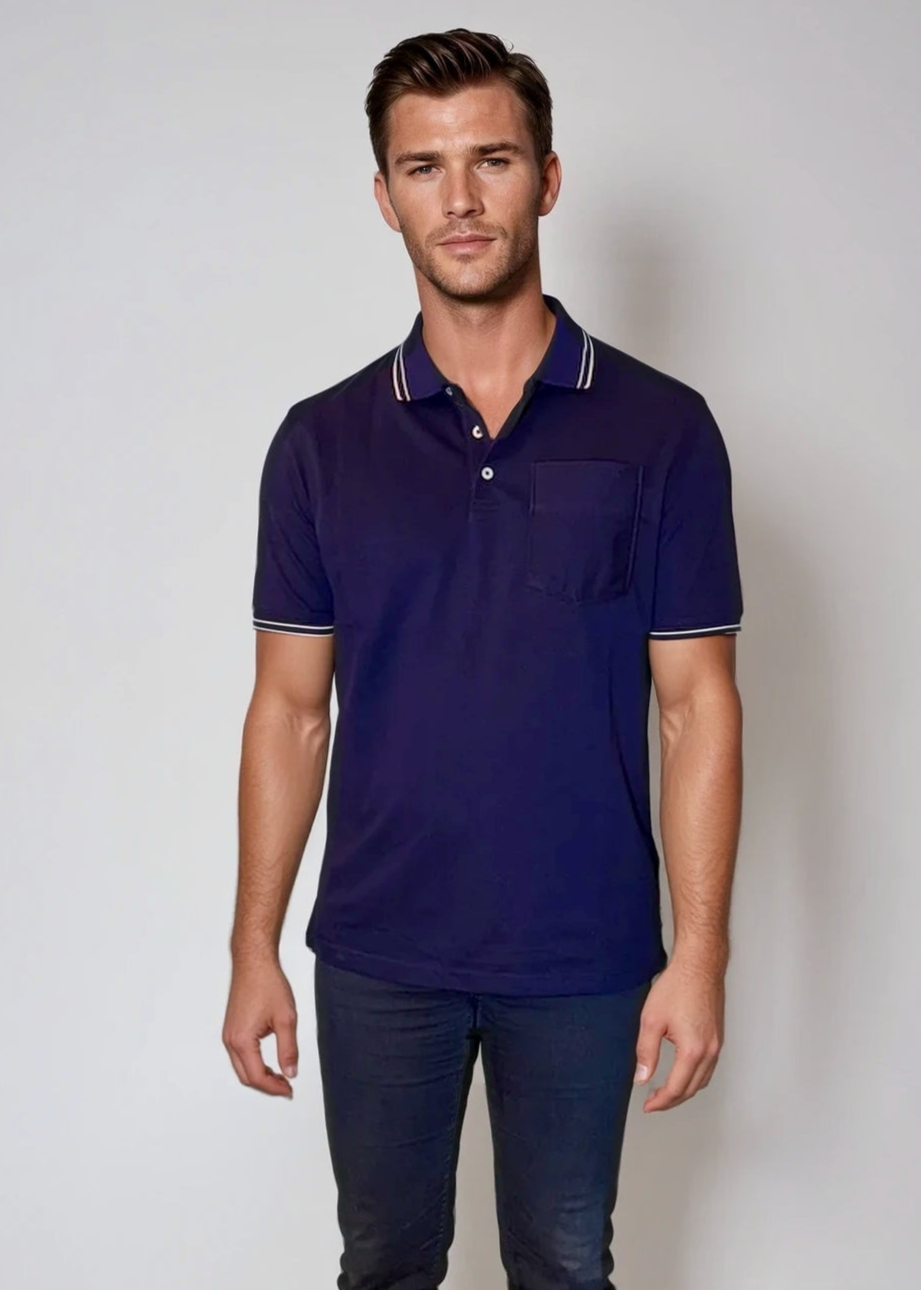 Buki Pocket Polo Shirt - Navy — main product shot