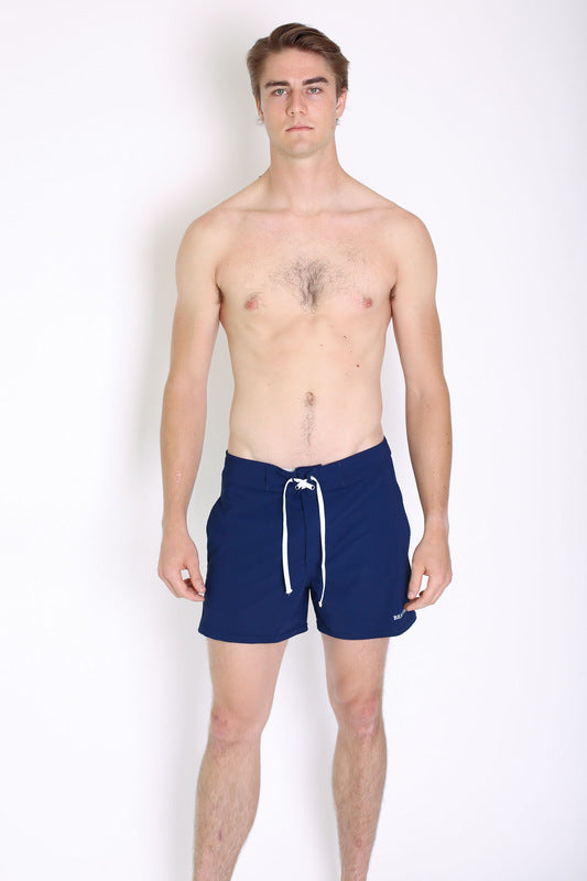 Beau Swim Laguna Shorts - Navy — branding close-up