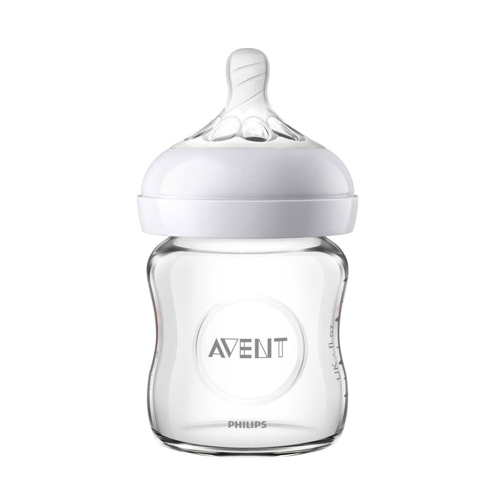 Philips Avent Natural Baby Bottle 120ml - BPA-Free Borosilicate Glass, Anti-Colic Valve