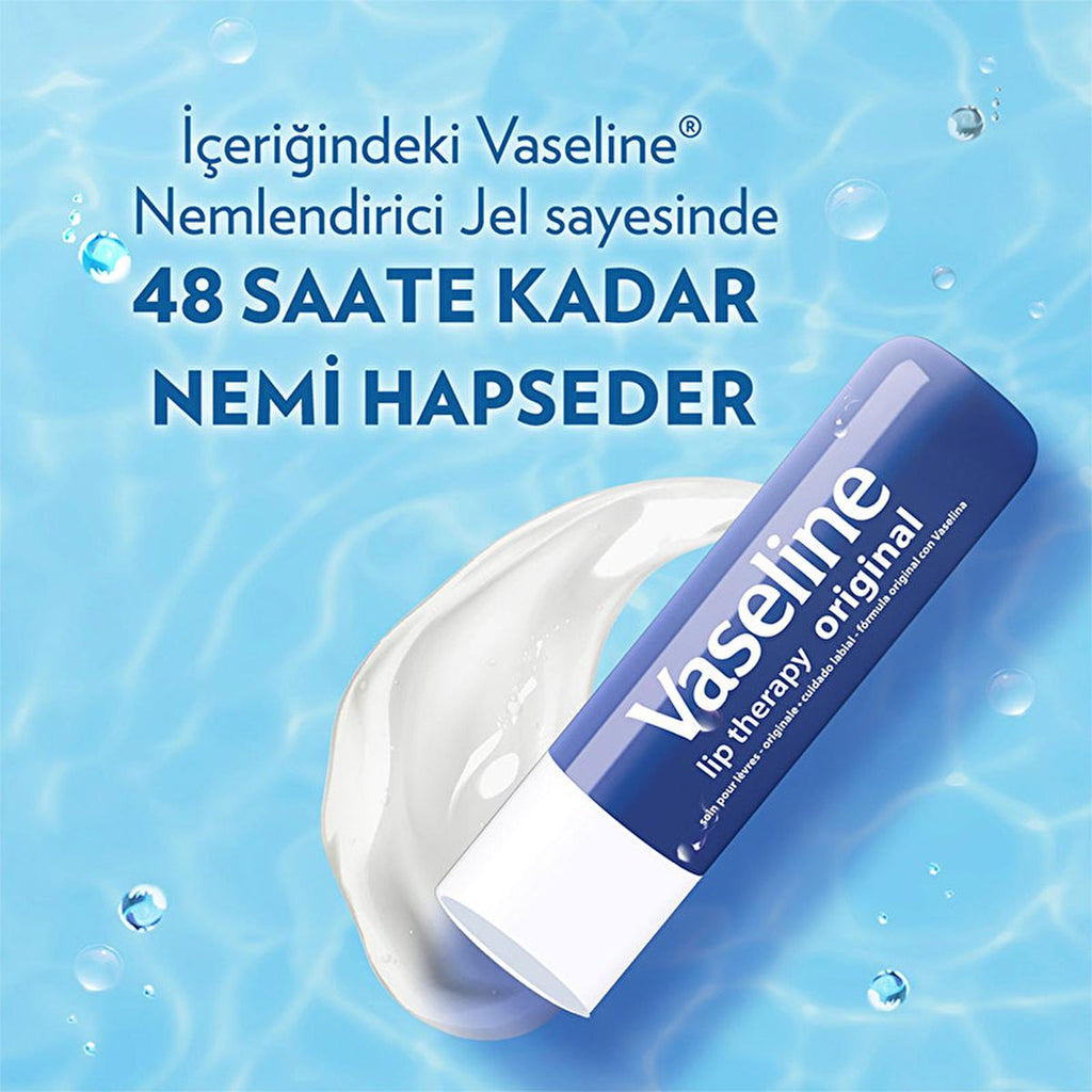 Vaseline Lip Therapy Original Lip Care Balm - 48 Hour Moisturizing Relief for Dry, Chapped Lips - Long Lasting Hydration & Protection