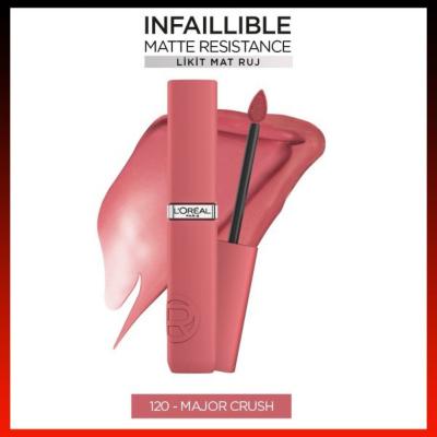 Loreal Paris Liquid Matte Lipstick - Long Lasting, Transfer Resistant Makeup - 120 Major Crush