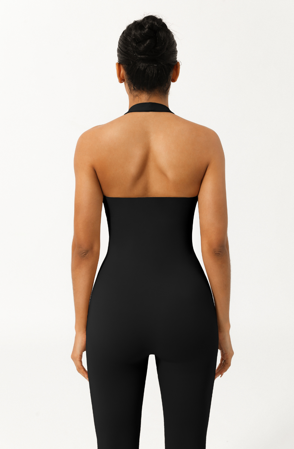 KIMITH BRAND I Am Powerful Bodysuit in Black — KIMITH BRAND branding close-up
