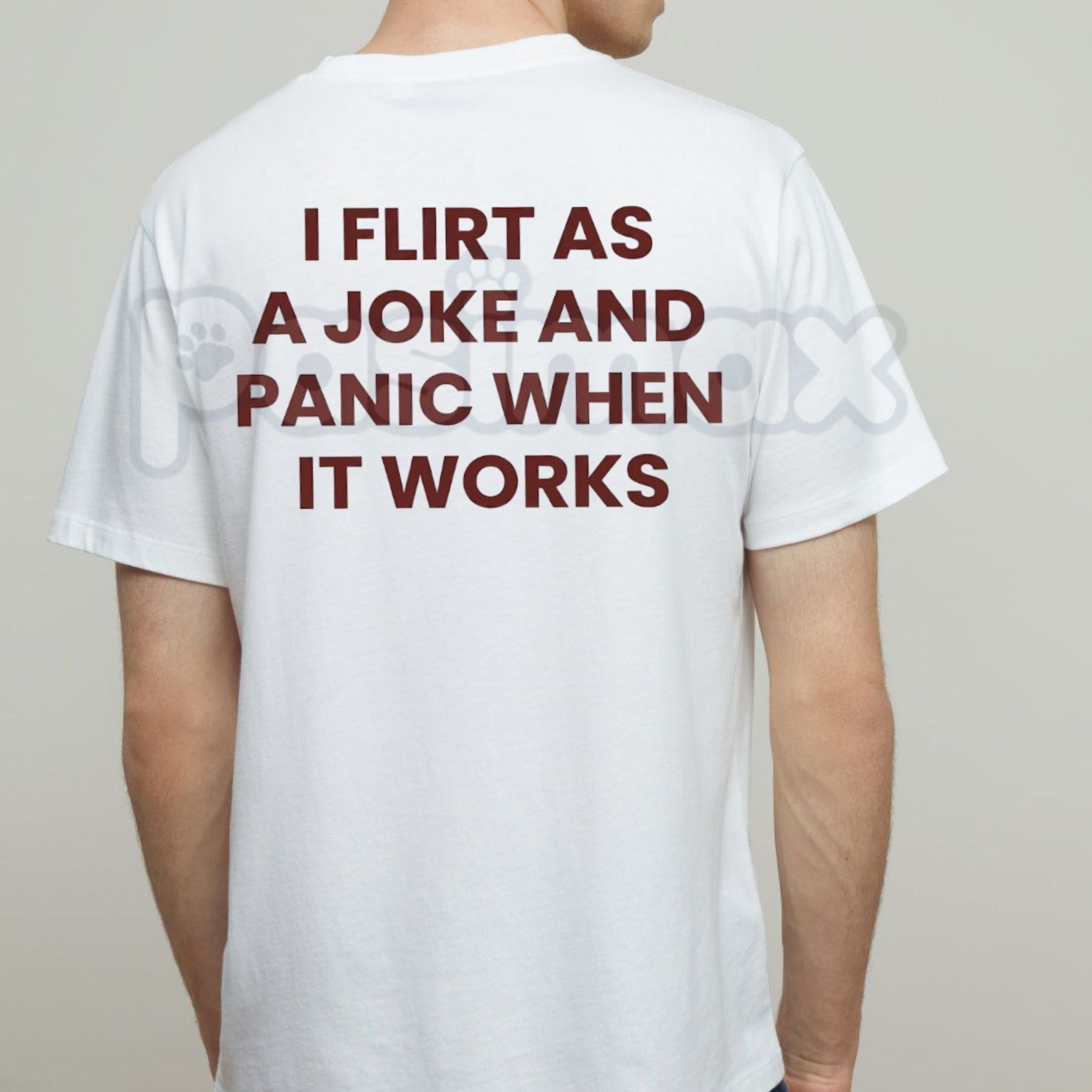"I Flirt As A Joke" Funny T-Shirt – Sarcastic Social Anxiety Graphic Tee, Premium 100% Cotton Relatable Introvert Top, Soft Lived-In Heavyweight Panic Warning Shirt, Made in USA
