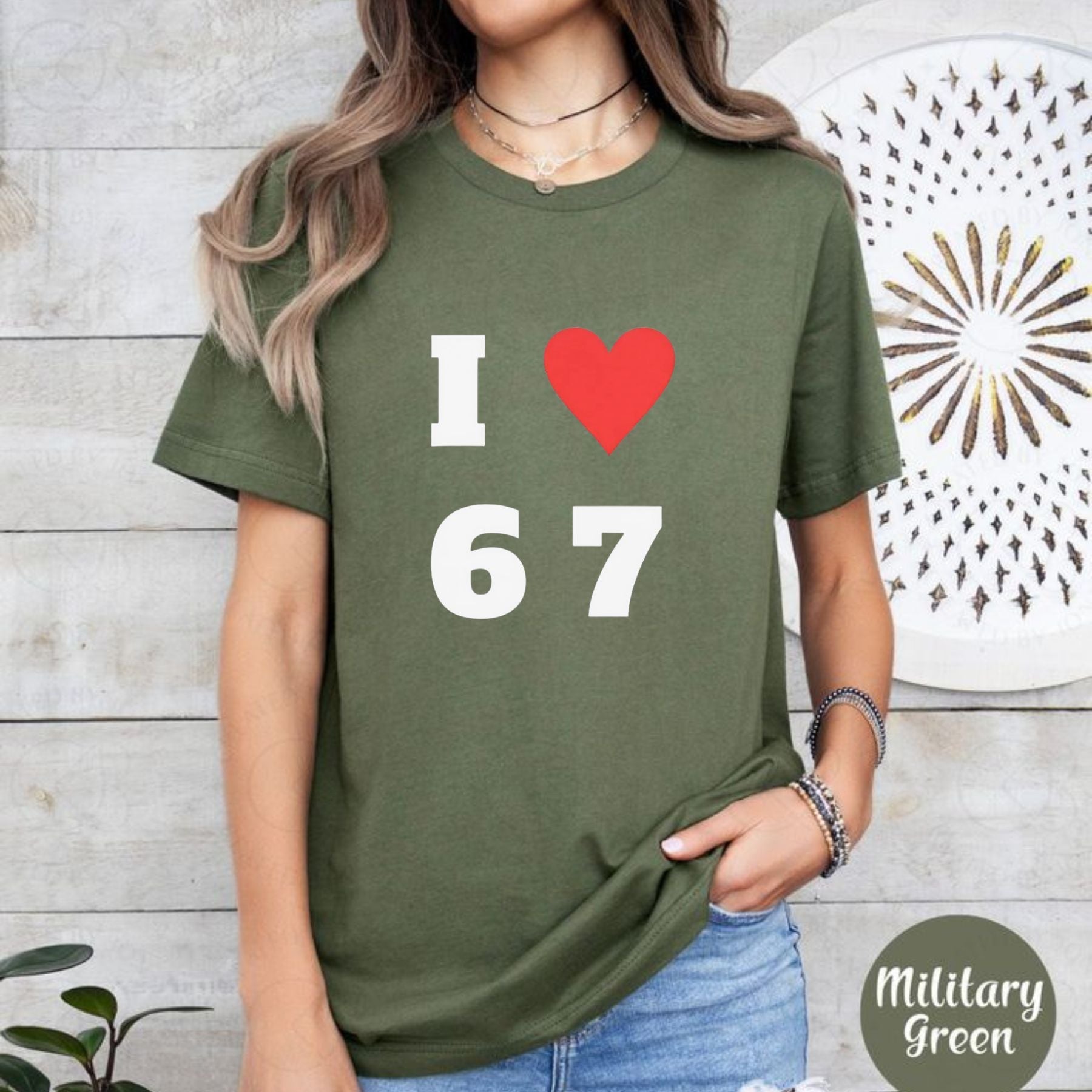 Pasimax "I Love 6 7" Crewneck T-shirt — main product shot
