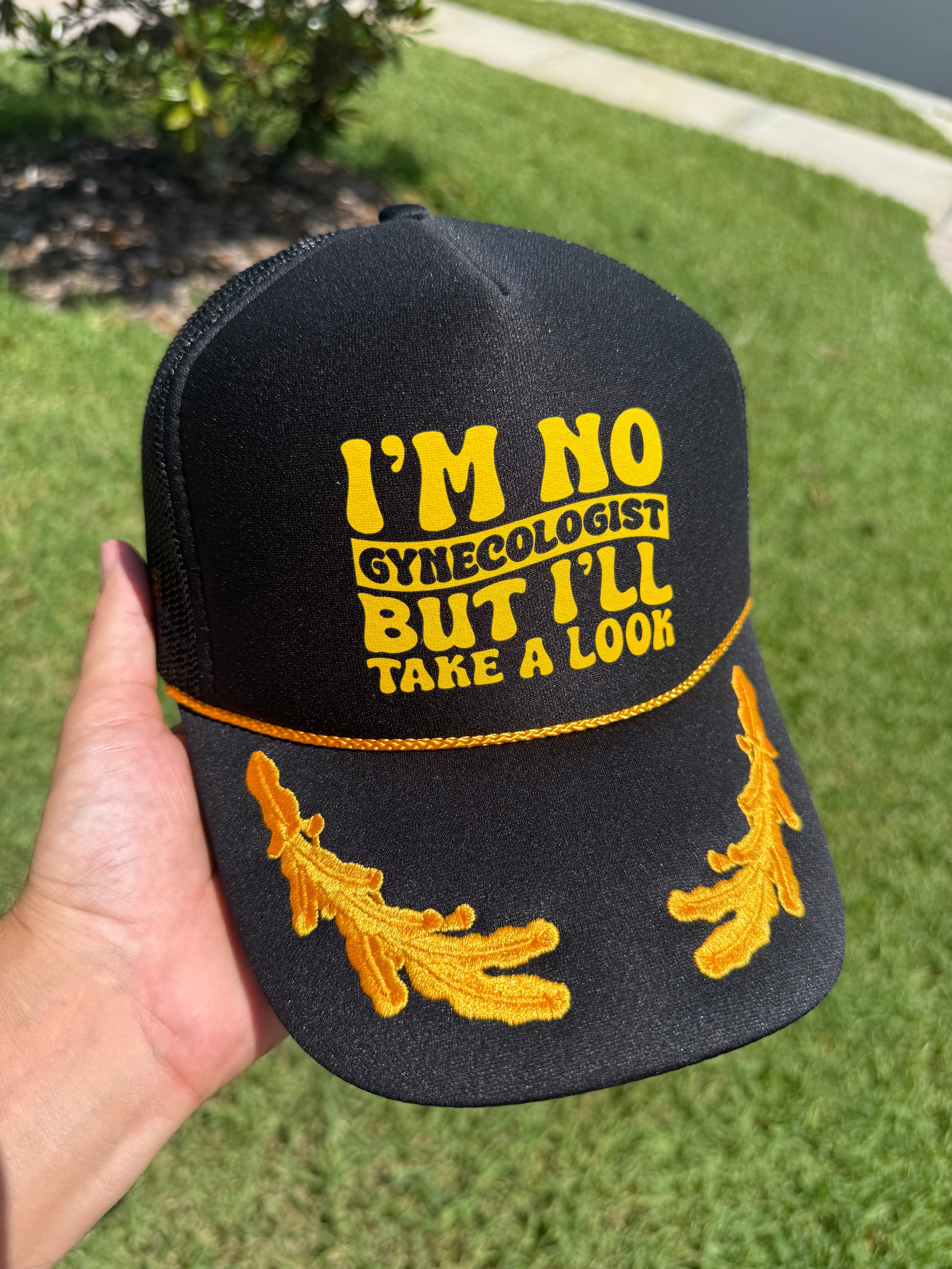 Luckless Outfitters I'll Take A Look Trucker Hat — detail close-up