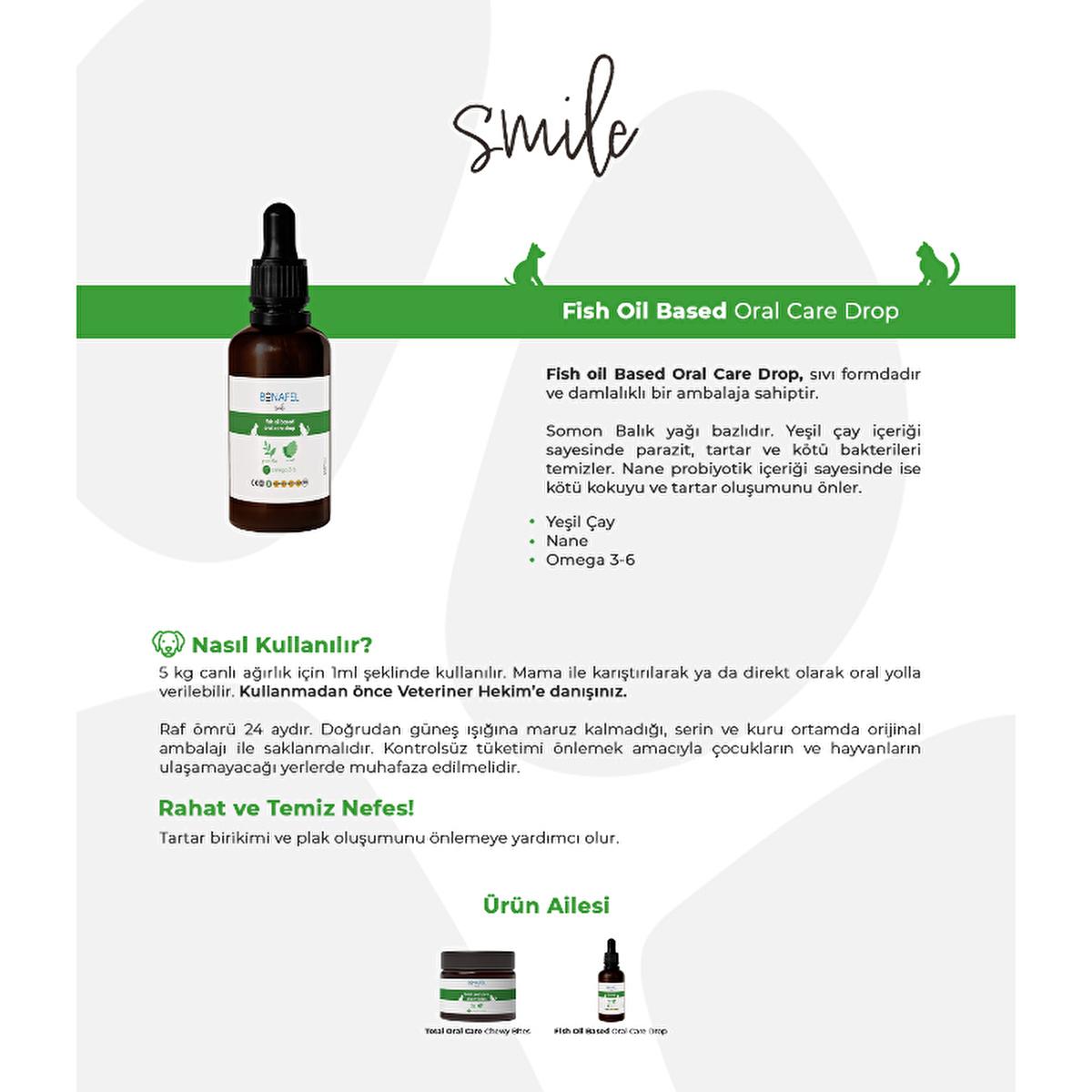Bonafel Pet Oral Health Supplement for Cats and Dogs - Fish Oil Based Tablets for Fresh Breath & Overall Health