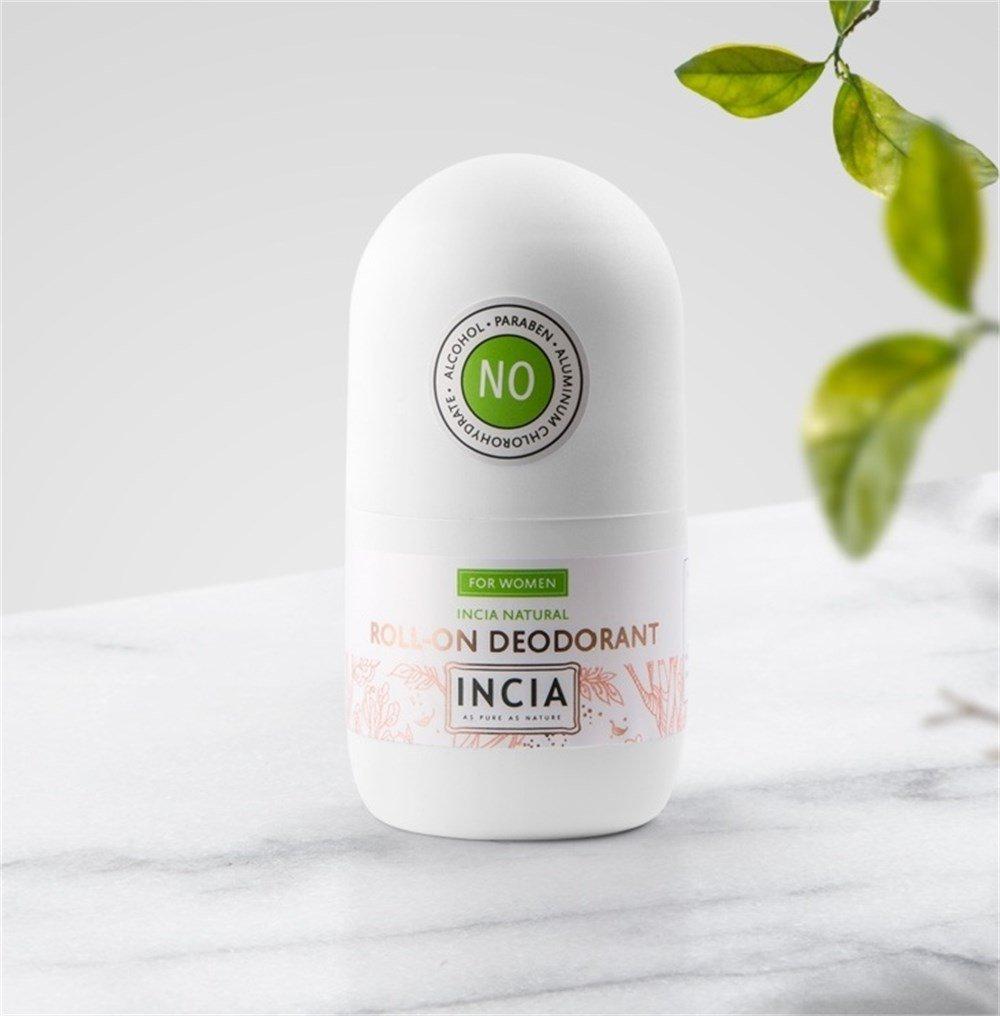 Incia Natural Roll-On Deodorant for Women - Chemical-Free, Non-Sticky, Odor Protection