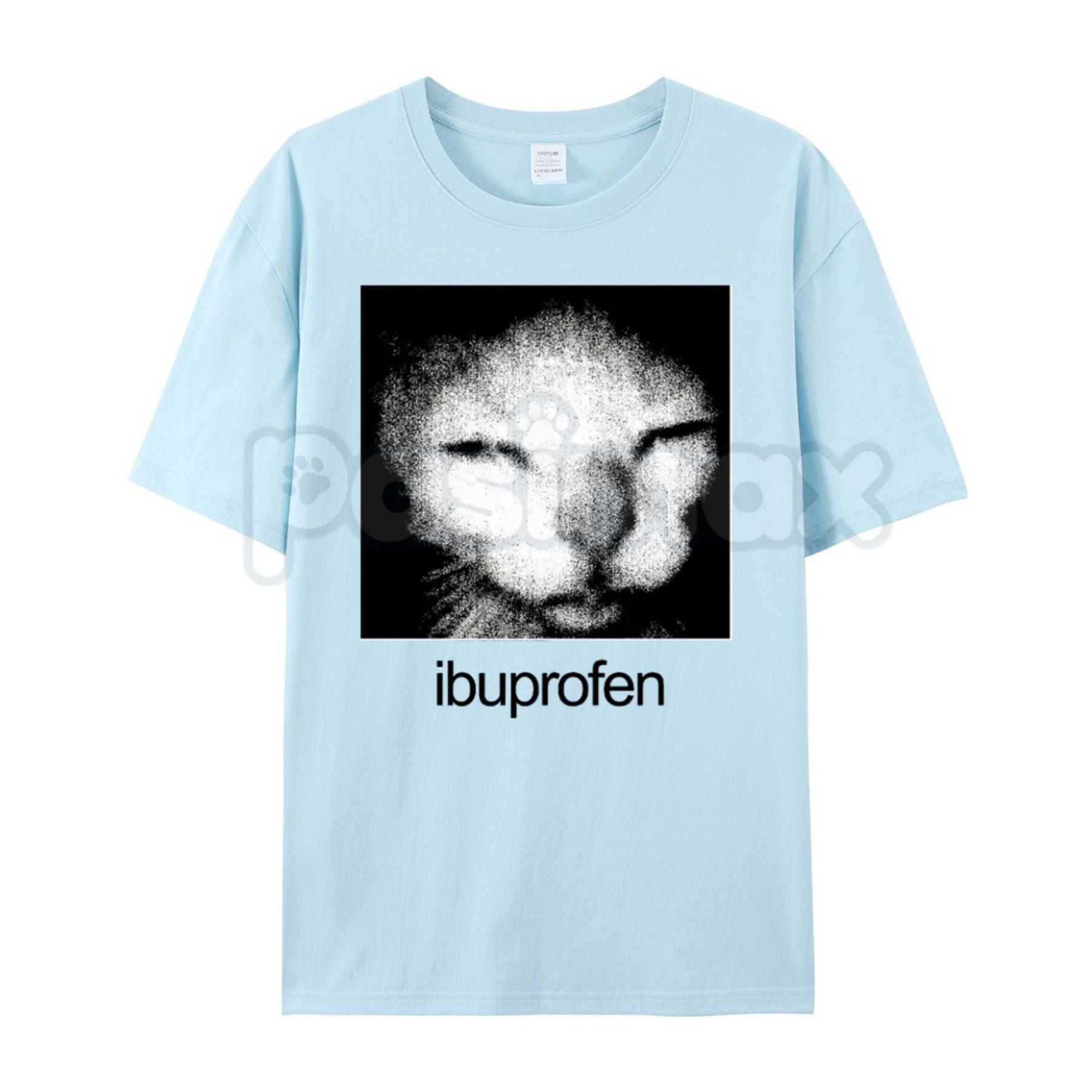 Ibuprofen Cat Meme Vintage T-Shirt – Funny Y2K Absurdist Graphic Tee, Remastered Heavy Cotton Oversized Streetwear Top, Soft Lived-In 2026 Retro Humor Shirt, Made in USA
