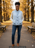KADOU BOUTIQUE Ice Blue Reversible Vest by Keren Hart — detail close-up