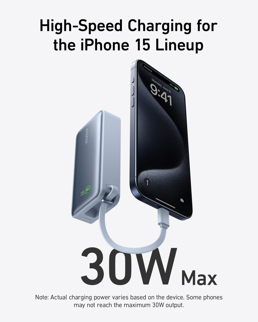 Anker Nano Power Bank (30W, Built-In USB-C Cable), view 14