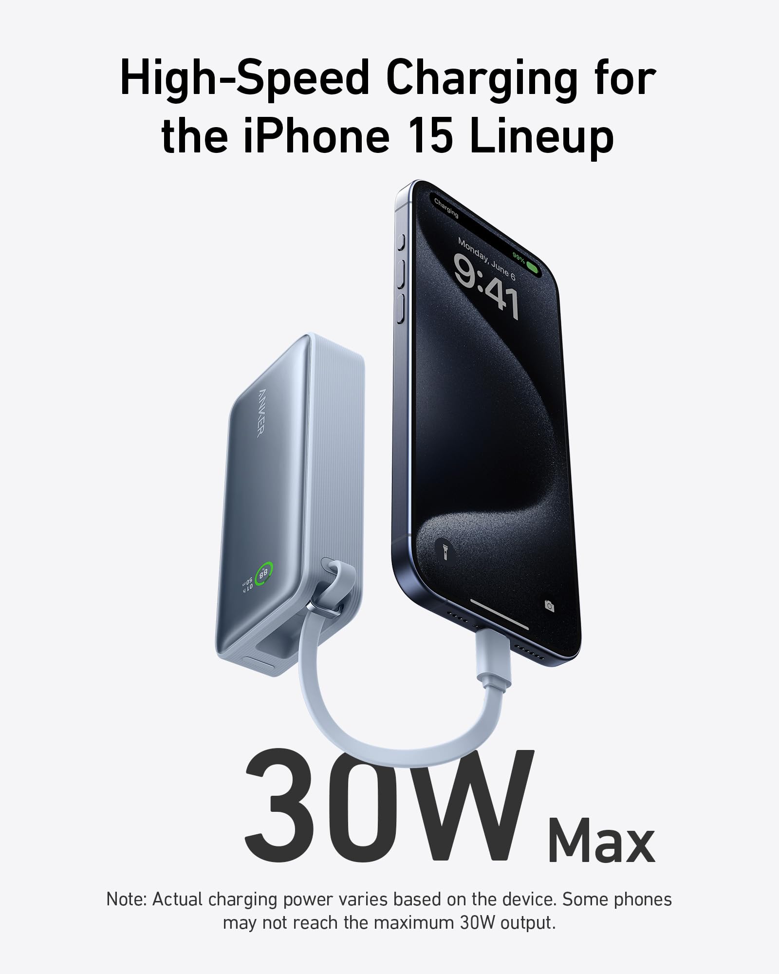 Anker Nano Power Bank (30W, Built-In USB-C Cable), view 14