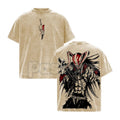 Pasimax Ichigo Hollow Vintage Washed T-Shirt – Bleach Manga Character Graphic Tee, Retro Oversized Anime Streetwear — main pr