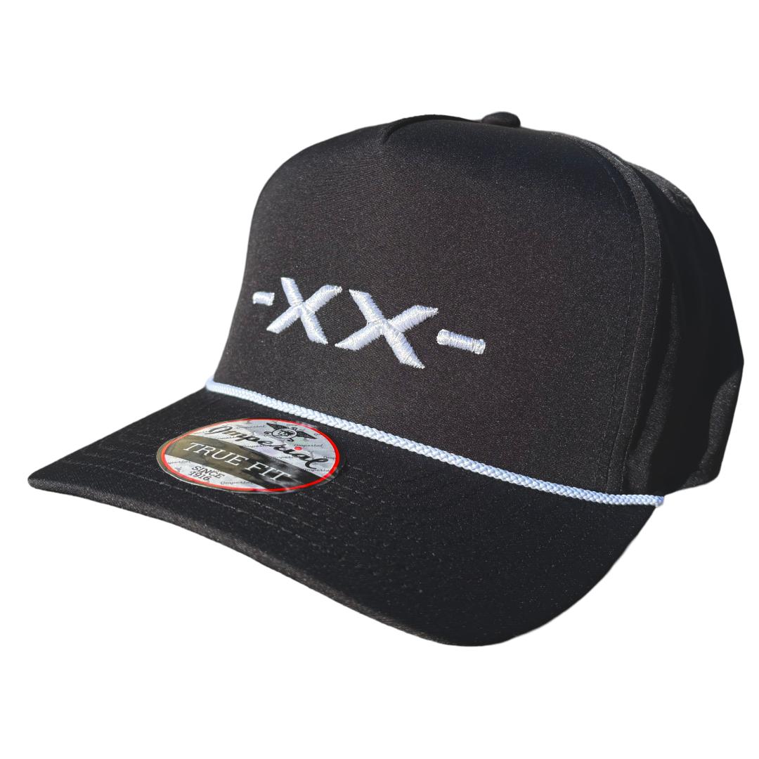BLACKOUT BARBELL Icon Snapback (Black / White) — main product shot