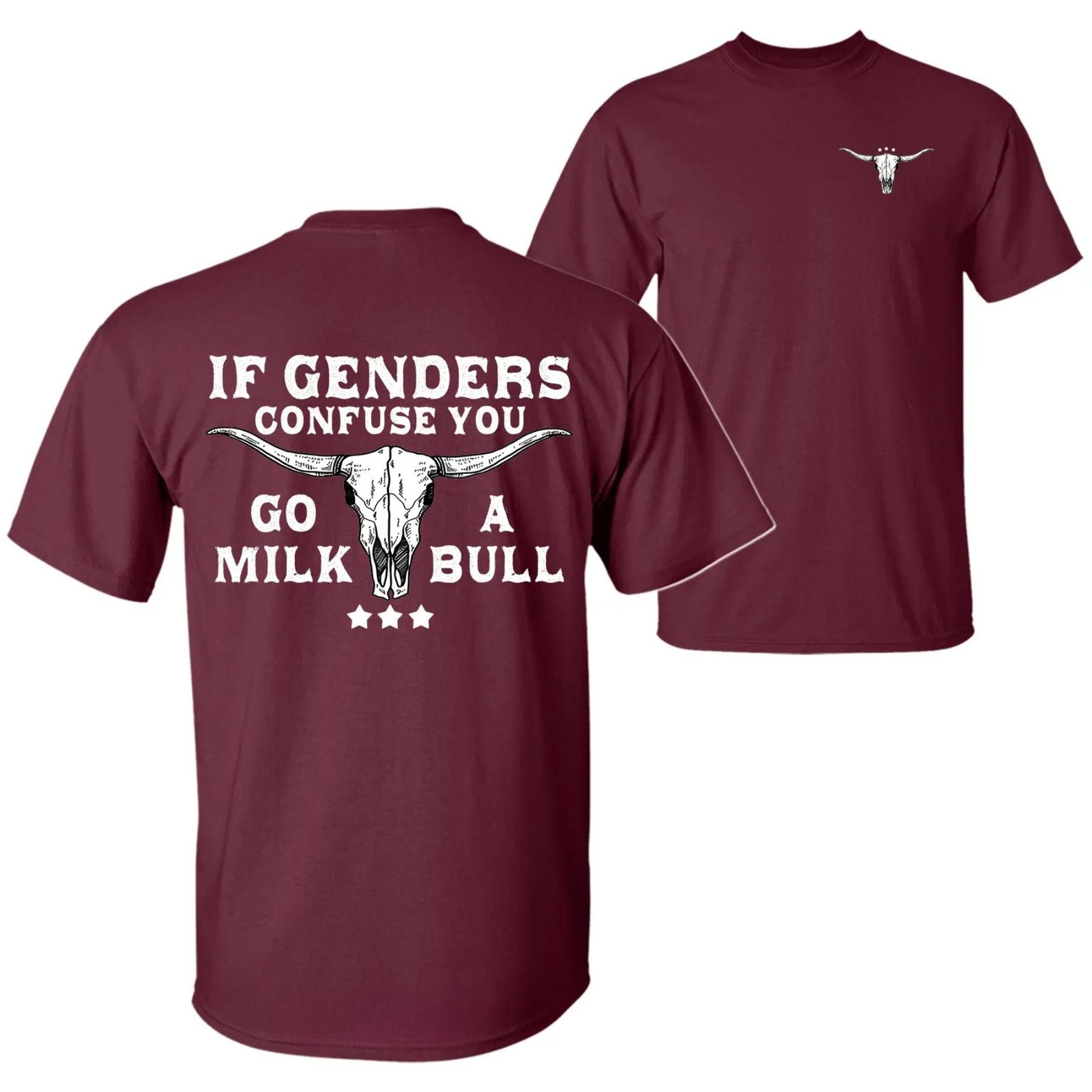 Pasimax "If Gender Confuse You..." Funny Sarcastic T-Shirt - 2-Sided Unisex Quote Tee, Humor Apparel — main product shot