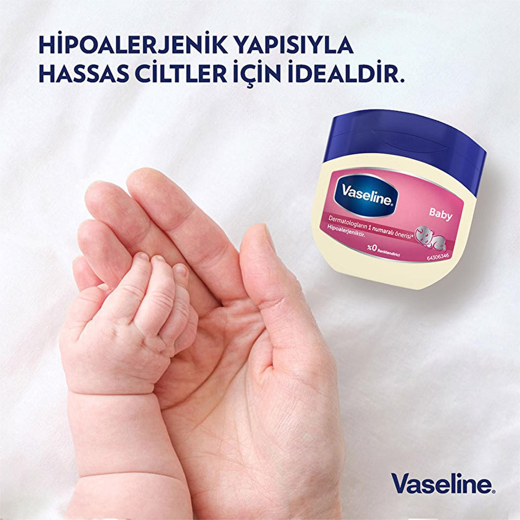 Vaseline Baby Moisturizing Jelly - Hypoallergenic, 24-Hour Hydration for Dry Skin - Dermatologist-Recommended