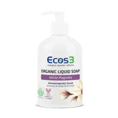 Ecos3 Organic White Magnolia Organic Liquid Soap - Gentle, Natural Hand Cleanser, 16.91 fl oz