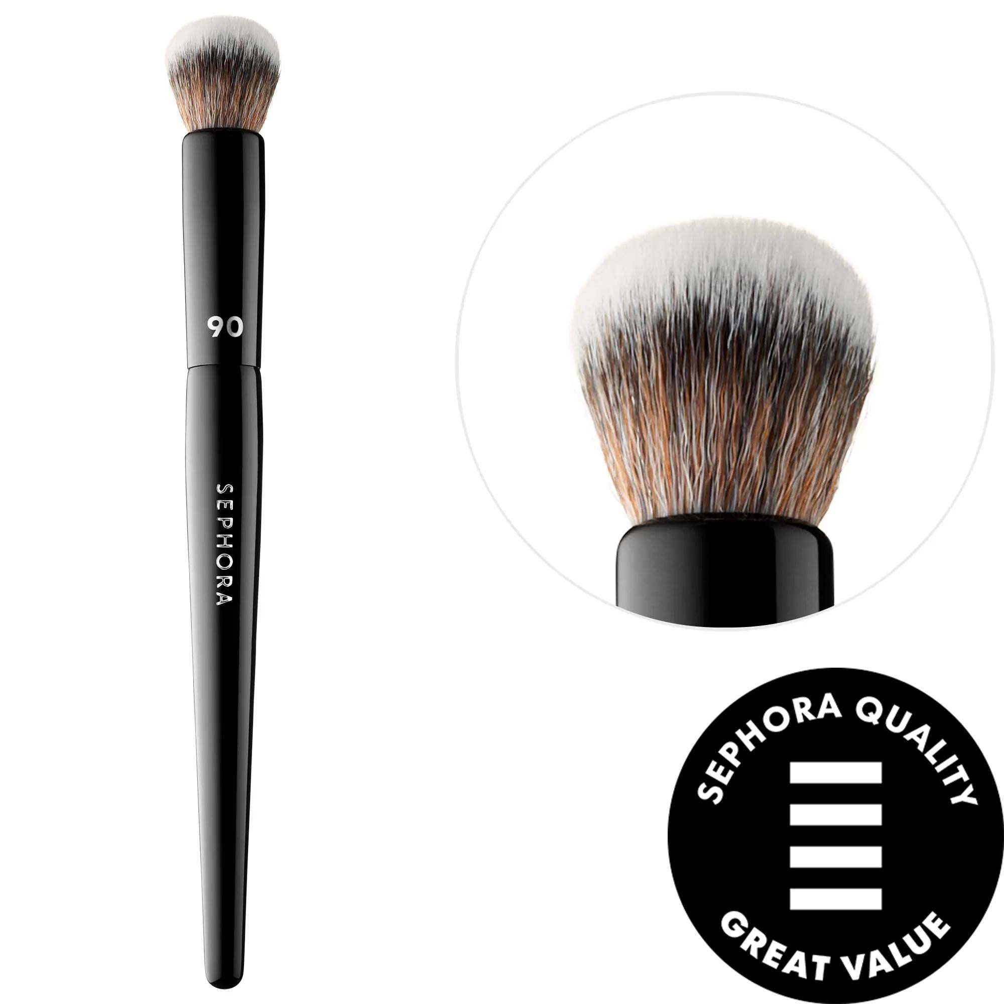 PRO Highlight Brush #90 - Vegan, Cruelty-Free Makeup Brush for Precise Highlighting - Synthetic Bristles, Recyclable Packaging
