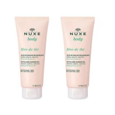 Nuxe Reve De The Revitalizing Shower Gel (2 x 200ml): Gentle, Vegan Formula with Green Tea for a Refreshing & Natural Cleanse
