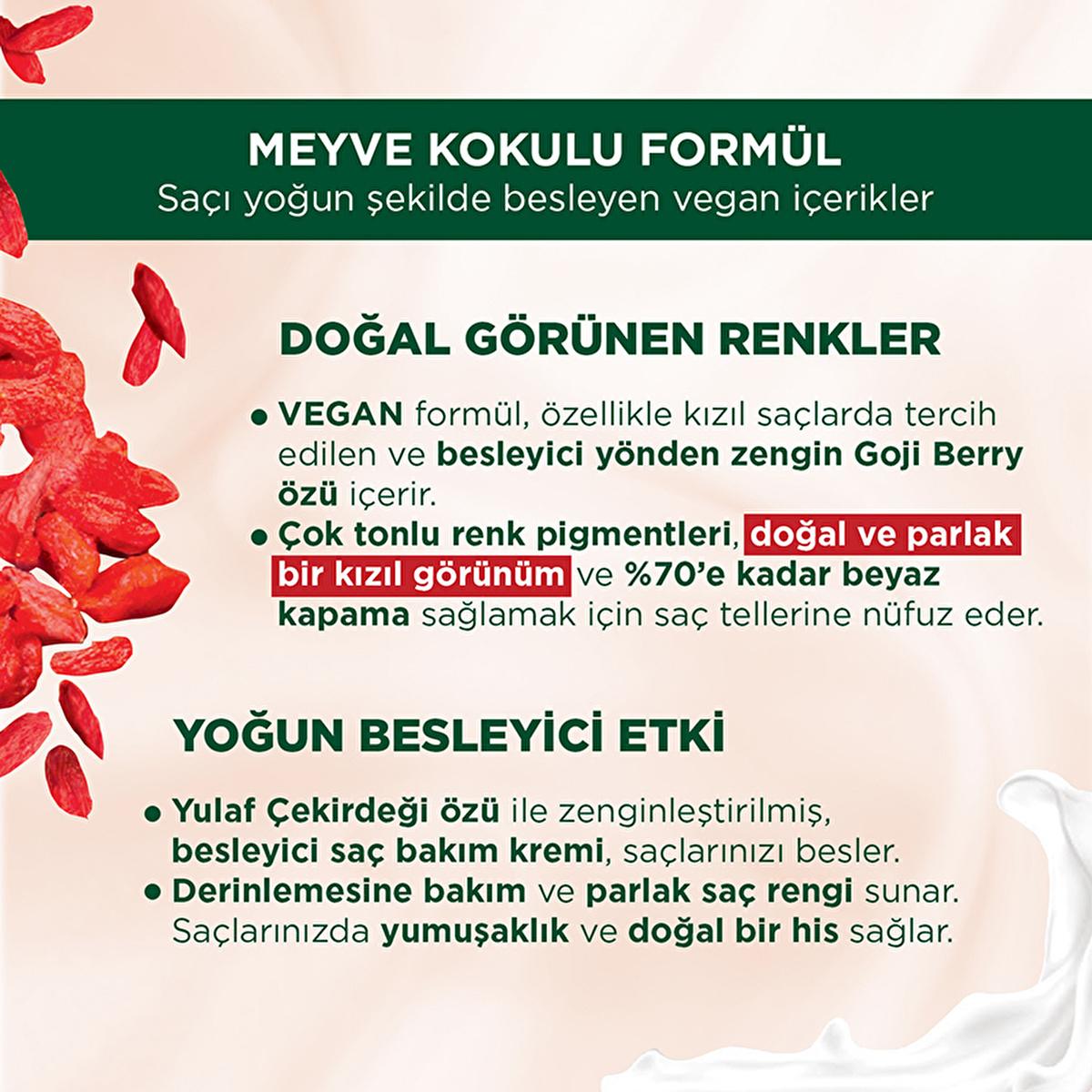 Palette Natural Hair Dye - Permanent Hair Color with Natural Ingredients - 8-77 Tarçın Bakır