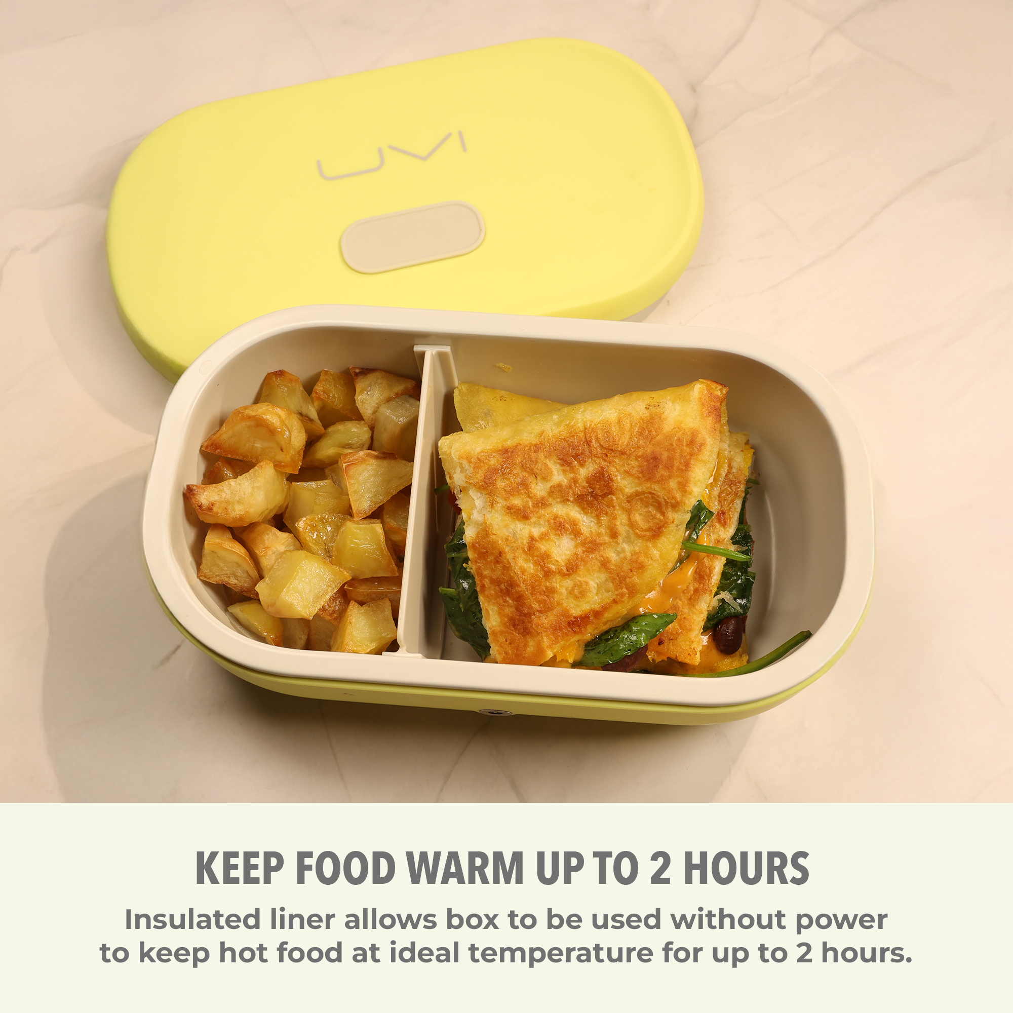 Self-Heating Lunch Box With USB-C Cord and UV LIGHT SANITIZER – Fritaire, view 4