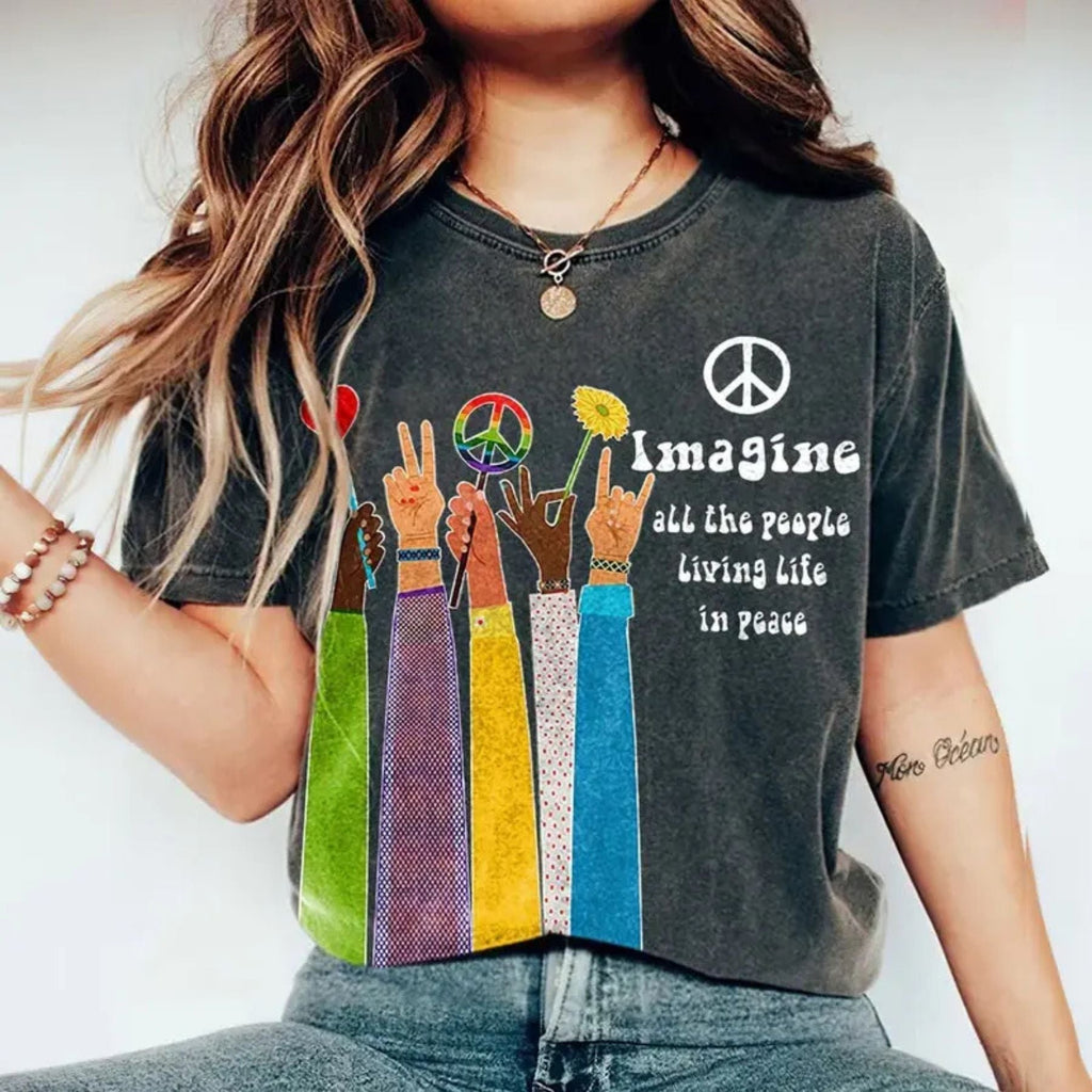 Pasimax 'Imagine All The People Living Life In Peace' Shirt — main product shot