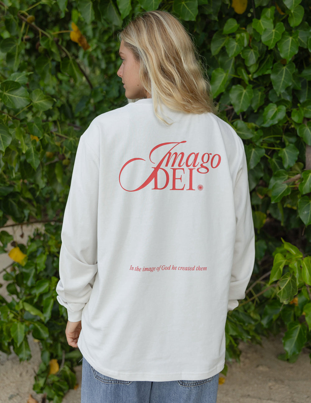 Elevated Faith Imago Dei LS Unisex Tee — detail close-up