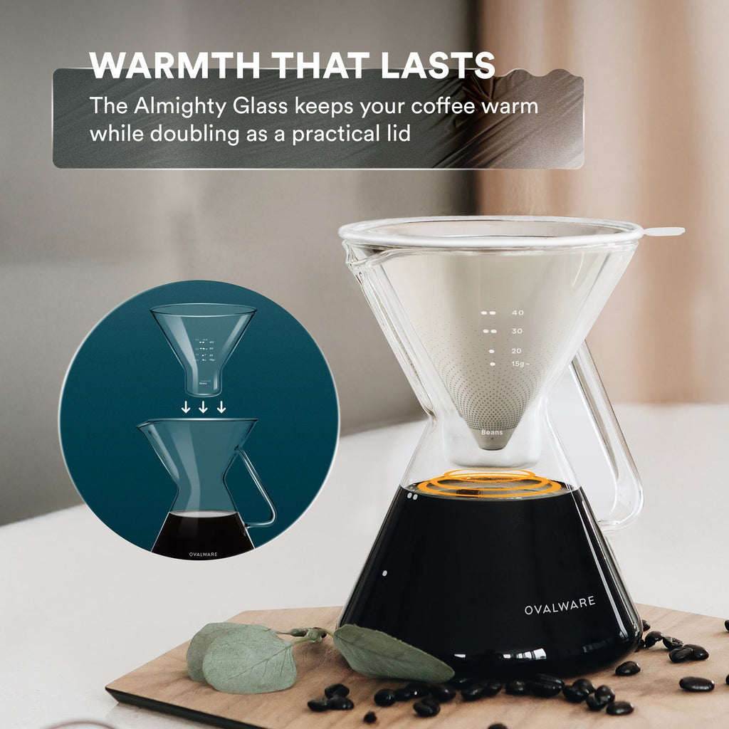 Pour Over Coffee Maker with Filter - 500ml/17oz – Ovalware, view 8