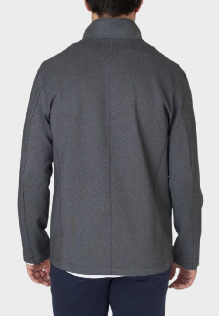 Buki In-Flight Stretch Blazer - Charcoal Gray — detail close-up
