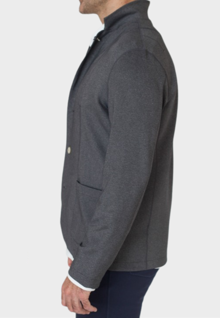 Buki In-Flight Stretch Blazer - Charcoal Gray — lifestyle context