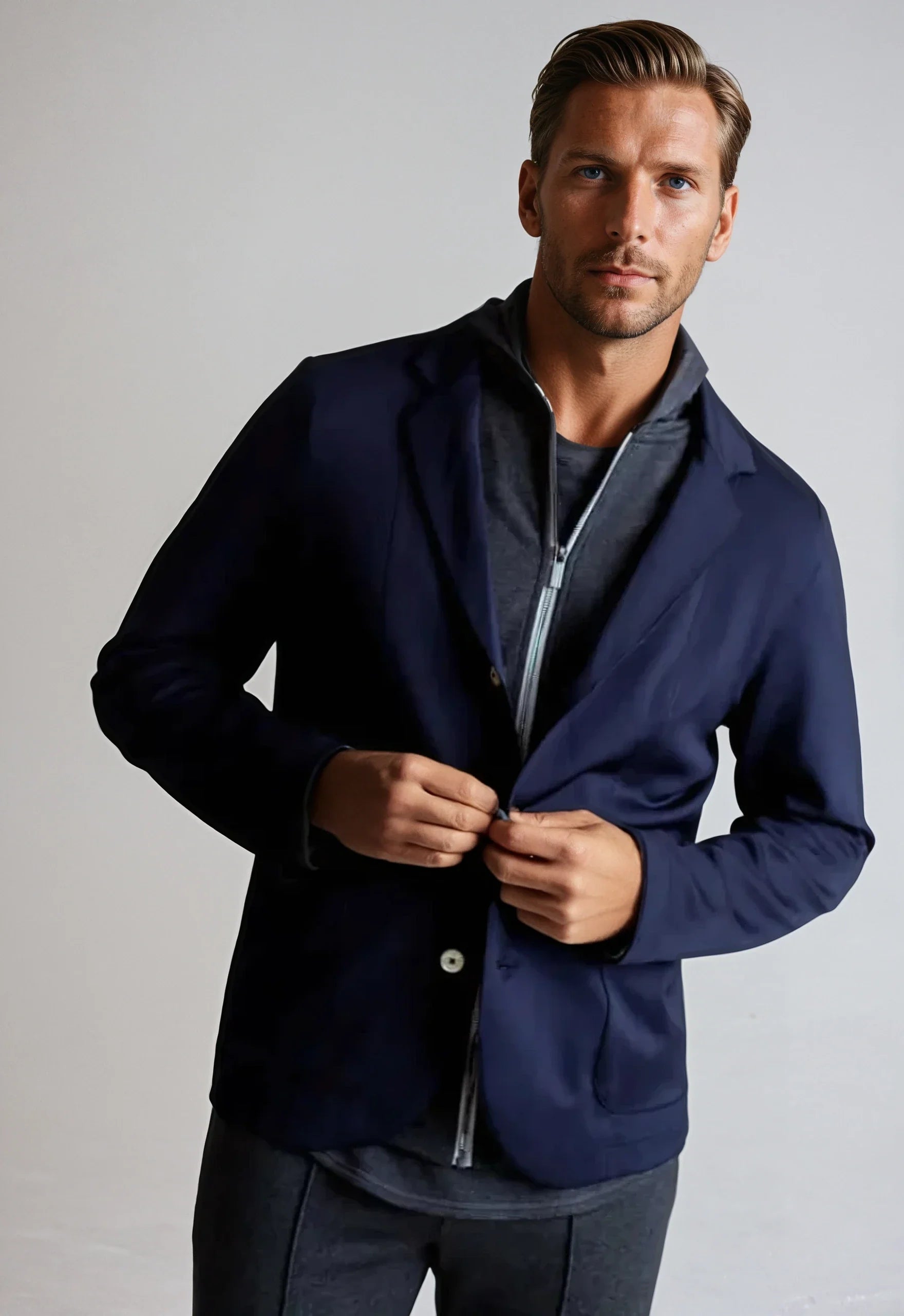 Buki In-Flight Stretch Blazer Navy — main product shot