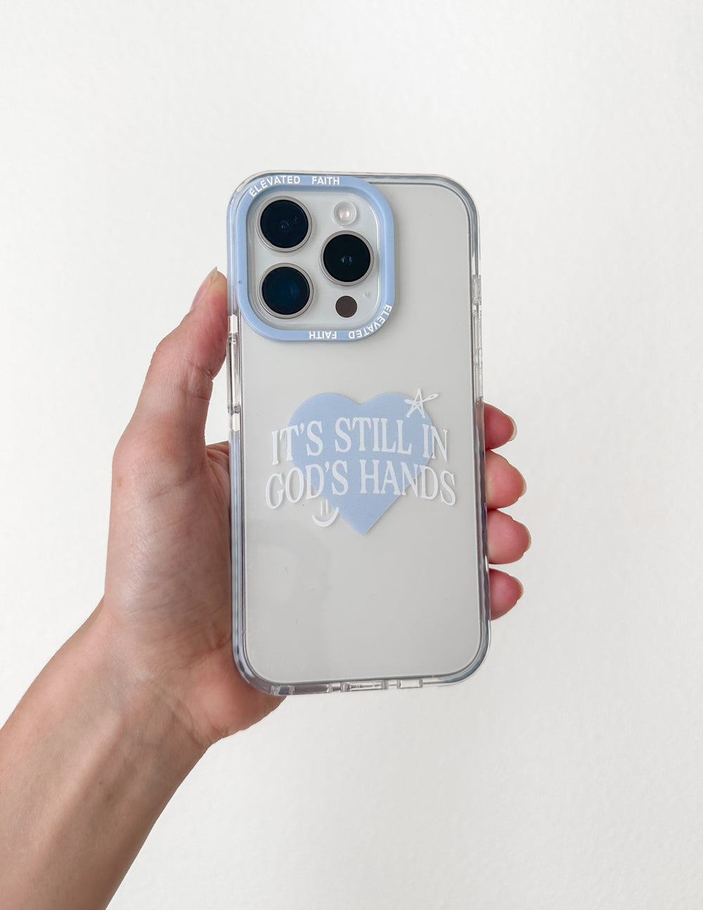 Elevated Faith In God's Hands Phone Case — detail close-up