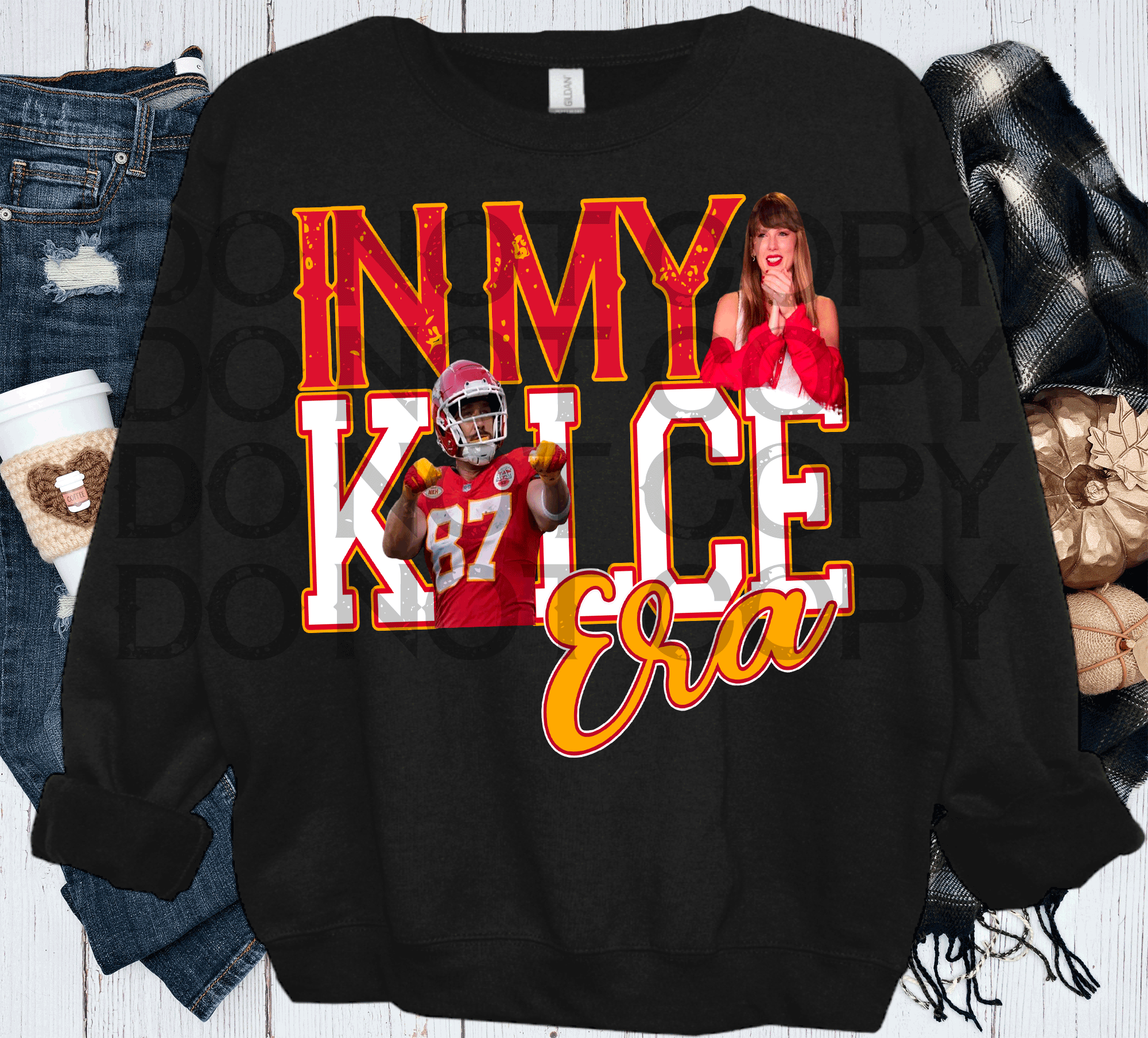 A Blessed Texas Mess Boutique In my Kelce Era Travis Taylor Swift Chiefs Football Swifties — construction detail