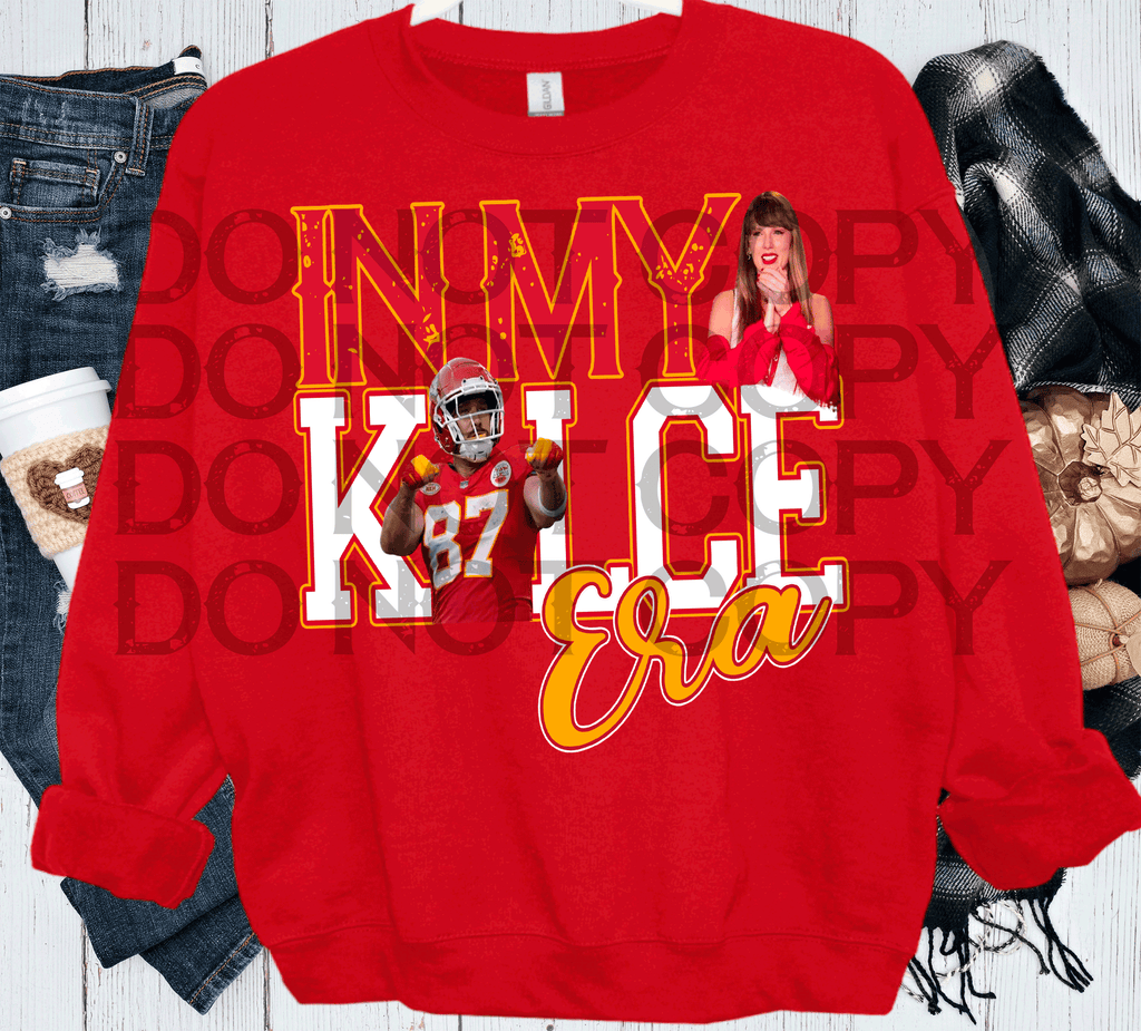 A Blessed Texas Mess Boutique In my Kelce Era Travis Taylor Swift Chiefs Football Swifties — lifestyle worn / used context