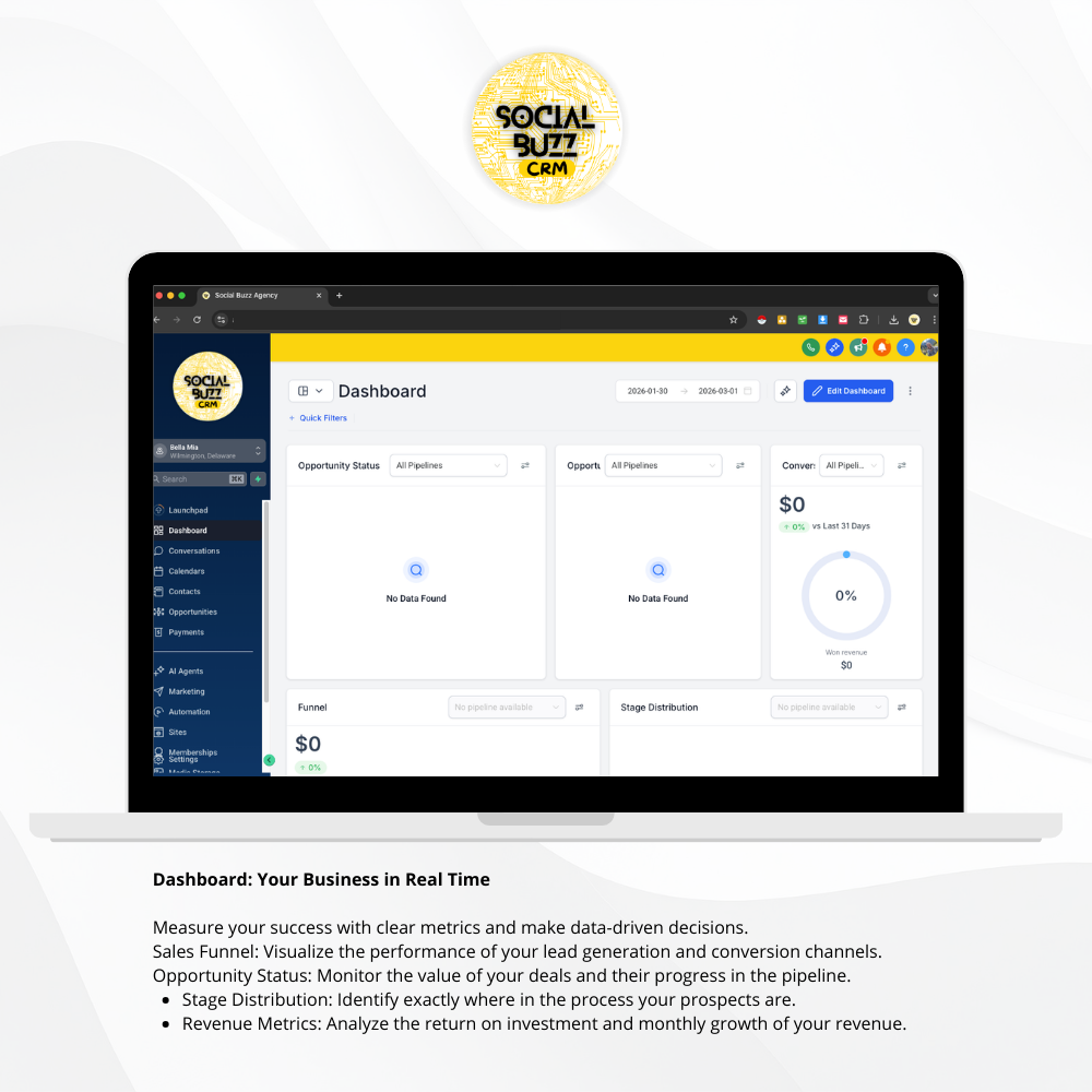 Social Buzz CRM | All-in-One Business Automation & Lead Management Subscription