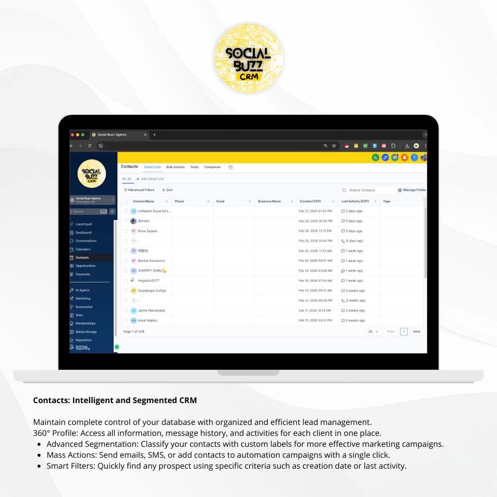 Social Buzz CRM | All-in-One Business Automation & Lead Management Subscription