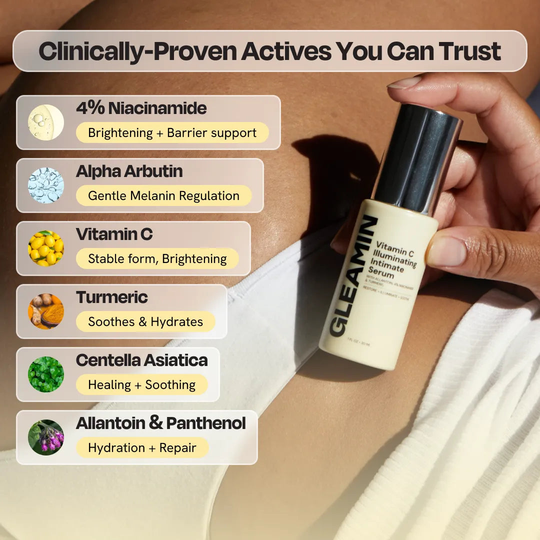 Gleamin Illuminating Intimate Serum — brightening serum for shaving + ingrown hair discoloration