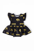Mila & Rose ® Iowa Black Tigerhawk Flutter Twirl Bodysuit — main product shot